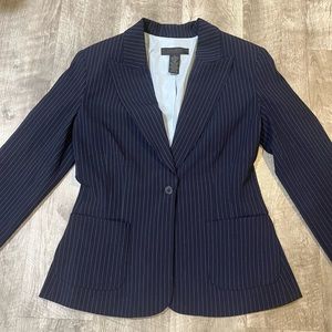 The Limited Navy Pinstripe Blazer